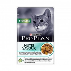 Влажный корм, Proplan (Проплан) 85 г для стерилизованных кошек кусочки с океанической рыбой в желе пауч